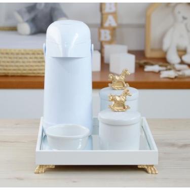 Imagem de Kit Higiene Bandeja  Porcelana Bebê Térmica K012 Cavalo - Ciranda Arte