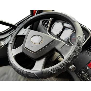 Imagem de PINCTROT Capa de volante tamanho GG com ótima aderência de 17,5 a 18 polegadas para caminhão semi, serve para trailer, caminhoneiro Big Rig Trucker, 18 rodas e carros clássicos, design antiderrapante