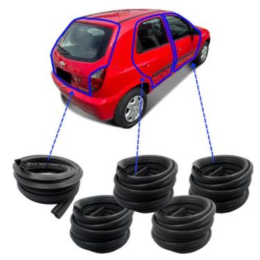Imagem de Kit Borracha 4 Portas e Mala Chevrolet Celta 2000 a 2012 Borrachauto