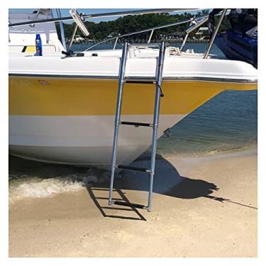 Imagem de ZDJZMGZ Escadas de barco para idosos, escadas de barco dobráveis de 4 degraus removíveis, pontão de aço inoxidável para piscina escada de embarque, cargas 150 kg (cor: 4 degraus)