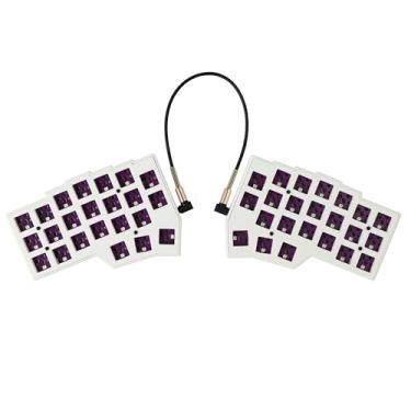 Imagem de YMDK Kit de teclado dividido Corne V4.1 46 teclas ergonômicas Hotswappable 40% layout 3D PLA RGB QMK frasco todas as teclas programáveis mini teclado independente para jogos