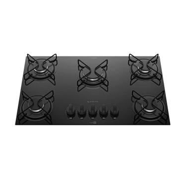 Imagem de Cooktop 5 Bocas Preto Mesa de Vidro Atlas Agile Up Mega Chama Bivolt
