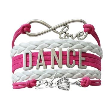 Imagem de Presente de dança, pulseira de pingente infinito rosa para meninas, joias de dança para dançarinos, recitais de dança, balé, bailarina, Metal