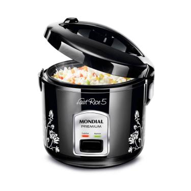 Imagem de Panela de Arroz Elétrica Mondial Fast Rice Premium 400W NPE-08 5 Xícaras - Preta