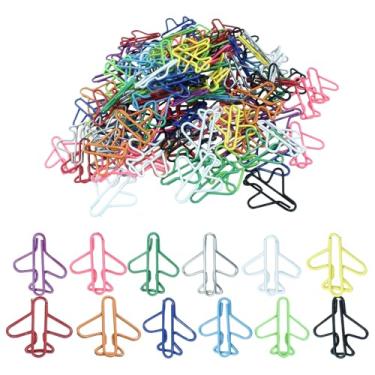 Imagem de Zorfeter 120 clipes de papel em forma de avião, clipes de papel engraçados fofos 12 cores, clipes de marcador de página criativos para materiais de escritório divertidos/presentes universitários