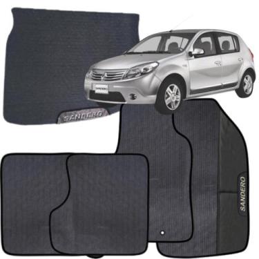 Imagem de Kit Jogo Tapete Sandero 2007 a 2014 4 Peças + Tapete Porta Malas Embor