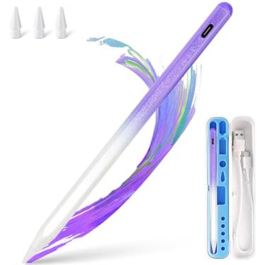 Imagem de Caneta Stylus para iPad Apple: Carregamento rápido para iPad Pencil Caneta Apple com sensibilidade de inclinação de rejeição da palma - Caneta para iPad 10/9/8/7/6, iPad Pro 32.8 cm/27.9 cm/33.0 cm