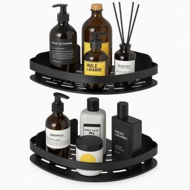 Imagem de Prateleira de Canto Estante em L Multiuso 2 Níveis Cozinha Banheiro e 