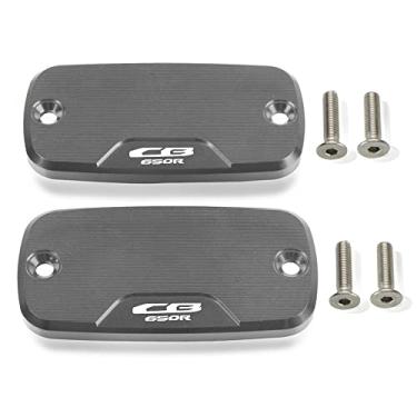 Imagem de Acc-Creativity Tampa do reservatório de fluido de freio dianteiro de alumínio para motocicleta, tampa do reservatório do cilindro mestre compatível com Honda CB650R CBR650R 2019 (titânio)