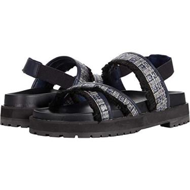 Imagem de Coconuts by Matisse Sandália plataforma feminina Fuji de couro sintético com franjas, Preto, 38