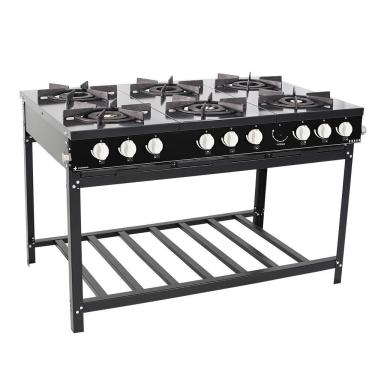 Imagem de Fogão Profissional Venâncio 6 Bocas Linha Bravo Preto Br6bpr