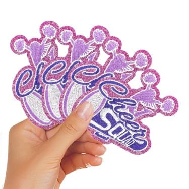 Imagem de CY 4 pçs apliques bordados Cheer Cheerleader Megafone Iron On Patches Squad Team Bullhorn Cute Kawaii DIY acessórios de artesanato para roupas, mochilas, jaquetas, bolsas, chapéus, roxo