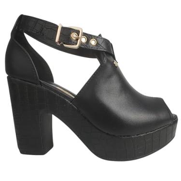 Imagem de Sandalia Plataforma Misma Ankleboot Openboot (Preto, BR, Adulto, Numérico, 34)