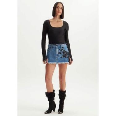 Imagem de Saia Jeans Low Shine Lança Perfume-Feminino