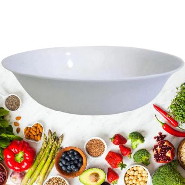 Imagem de Saladeira Tigela em Melamina Redonda Branca 25cm - Tijela Cumbuca Oxford - PANAMI