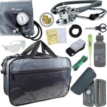 Imagem de Kit Bolsa Aparelho de Pressão Esfigmomanômetro Esteto Incoterm - Love 