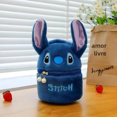 Imagem de Bolsa De Maquiagem De Pelúcia Com Estampa De Cachorro Stitch Fofo Para