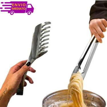 Imagem de Kit de Pegadores para Massa Empratar Macarrão Espaguete em Inox - SQ s