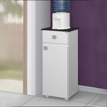 Imagem de Bancada Com Porta E Gaveta Elise Branco Preto