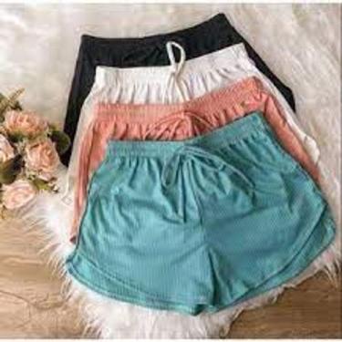 Imagem de Short feminino canelado detalhe lastex amarrar  moda - Filó modas, Ros