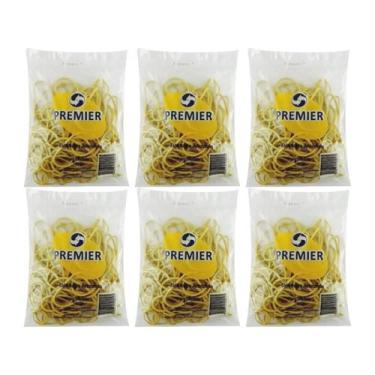 Imagem de 6 Pacotes de Elásticos Amarelo C/120 Unidades 100g Premier