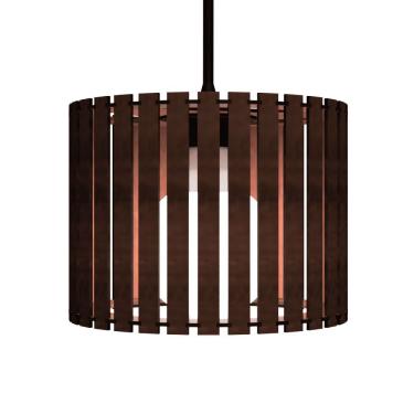 Imagem de Luminária Pendente Tóquio Modelo Ripado - Marrom