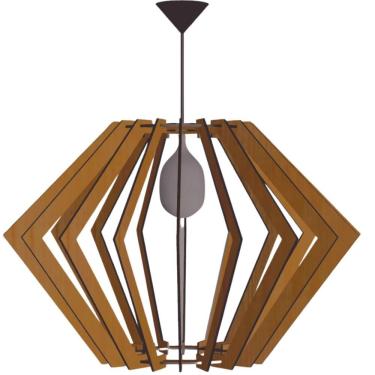 Imagem de Luminária Teto Tipo Pendente Pegasus Mdf Completa - Marrom