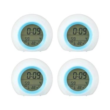 Imagem de Despertador Digital LED Infantil 12/24H Sem Bateria Com Display De Tem