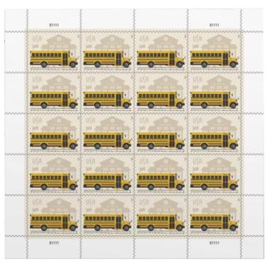 Imagem de Selos postais, ônibus escolar do serviço postal dos Estados Unidos x20