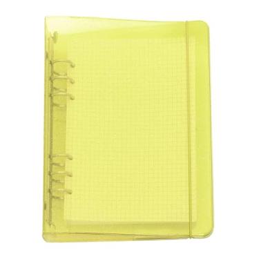 Imagem de Pasta de arquivo A6/A5 com 6 furos colorida PP capa redonda visualização de anel pasta para protetores de folhas soltas (A6 Mini conjunto, Sunny Lime)