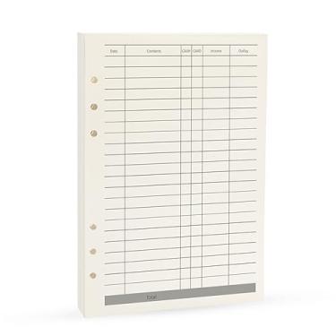 Imagem de Inserções de agenda A5, refil de fichário de orçamento de 6 anéis, livro de contabilidade pessoal para Filofax, 90 páginas impressas em dupla face, papel de 100 g/m2, Harphia (A5 14 x 21,7 cm