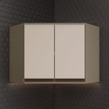 Imagem de Armário Aéreo Canto Oblíquo 02 Portas Connect Henn - Duna/Cristal