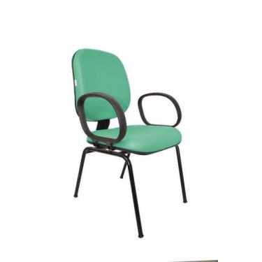 Imagem de Cadeira Fixa Diretor Fire - Maiart, Turquesa, Couro Sintetico Corano