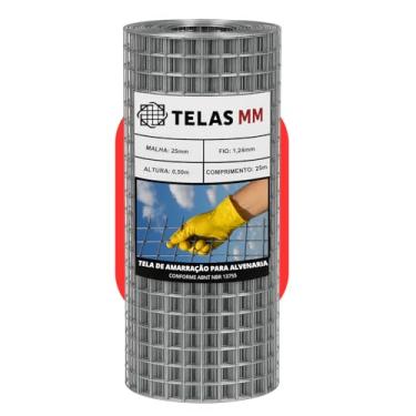 Imagem de Tela Soldada Galvanizada Fachada Alvenaria 25 X 0,50m ABNT 13755