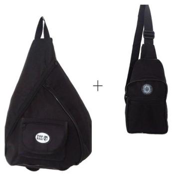 Imagem de Kit 2 Mochilas Alça Transversal 1 Mochila Grande E 1 Pequena - no-bran
