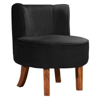 Imagem de Cadeira Decorativa Oliva Via Encanto Veludo Preta