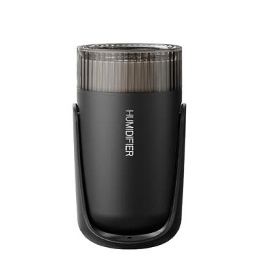 Imagem de KISSWILL Mini umidificador com projetor LED de céu estrelado, 2 modos de névoa, operação silenciosa, alimentado por USB (preto)