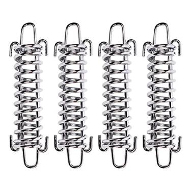 Imagem de ZICRIC Fivela de mola para barraca, 4 peças de mola de amortecimento, para-sol, resistente, aço inoxidável, corda tensora de mola, acampamento, praia, barraca, corda tensora para acampamento ao ar liv