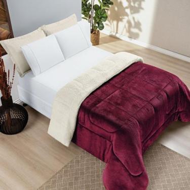 Imagem de Coberdrom Everest Casal King Manta Sherpa 100g - Bia Enxovais, Vinho