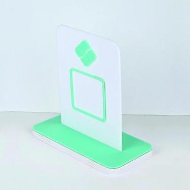 Imagem de Placa em acrilico para qr code de pix cor branco com verde claro - CRI