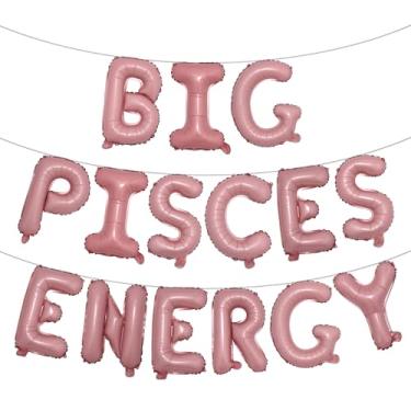 Imagem de Faixa multicolorida de balões de energia de Peixes, decorações de festa de aniversário, aniversário de peixes, letras de 41 cm, aniversário de 21 anos, aniversário de 30 anos, (rosa grande energia de