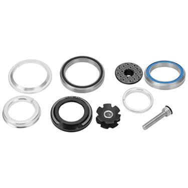 Imagem de Bicicleta Hule Stem Headset Bikeing Bowl Group Grupo de alta performance Alumínio Bicicleta Frente Front Forek fone de ouvido à prova d'água à prova de poeira para tubo de cone (Preto)