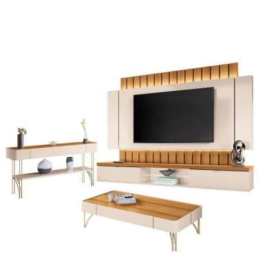 Imagem de Home Suspenso Illusion E Aparador Vivant E Mesa De Centro Cadenza Cinamomo Off White - Hb Móveis