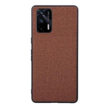 Imagem de Capas Compatível com OPPO Realme GT,Design de padrão de tela,Pproteção completa de 360°,Pplástico macio,Proteção contra queda-Brown