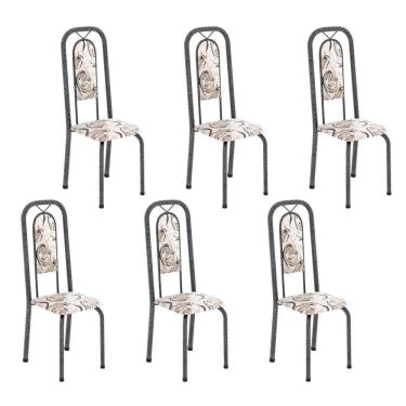 Imagem de Cadeiras para Sala de Jantar 6 Unidades Lara Arabesco/ Mart Prata