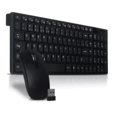 Imagem de Kit Teclado E Mouse Sem Fio Wireless 2.4ghz 3200dpi Com Capa Silicone 
