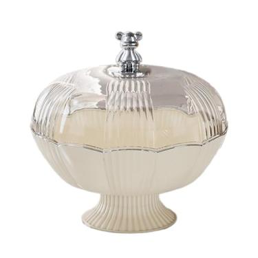 Imagem de Llazsybz Fruteira com Tampa de Urso E Suporte Removível para Ambiente de Escritório, Creme