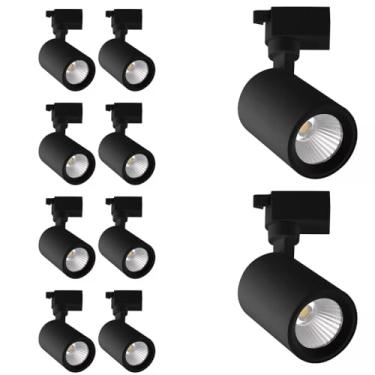 Imagem de Kit 15x Spot LED Preto 10W 4000K Branco Neutro Bivolt Para Trilho Eletrificado