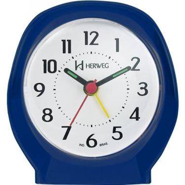 Imagem de Relogio despertador herweg 2634-011 azul escuro, AZUL ESCURO