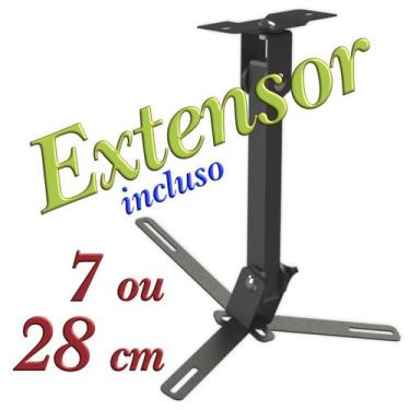 Imagem de Suporte projetor datashow teto braço 20 cm - MULTIFORMA, Preto